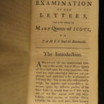 1754 1ed Mary Queen of Scots Letters Scotland England Goodall’s Examination