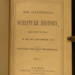 1861 BIBLE for the Young 1ed Illustrated Scripture ART Scenes English SET Howard