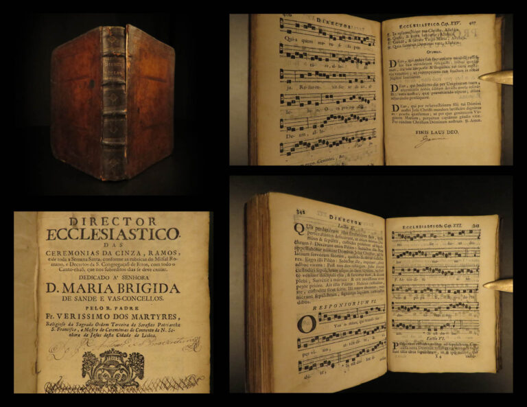 Image of 1755 Portuguese Catholic Bible Missal Holy Week Breviary MUSIC Lisbon Portugal