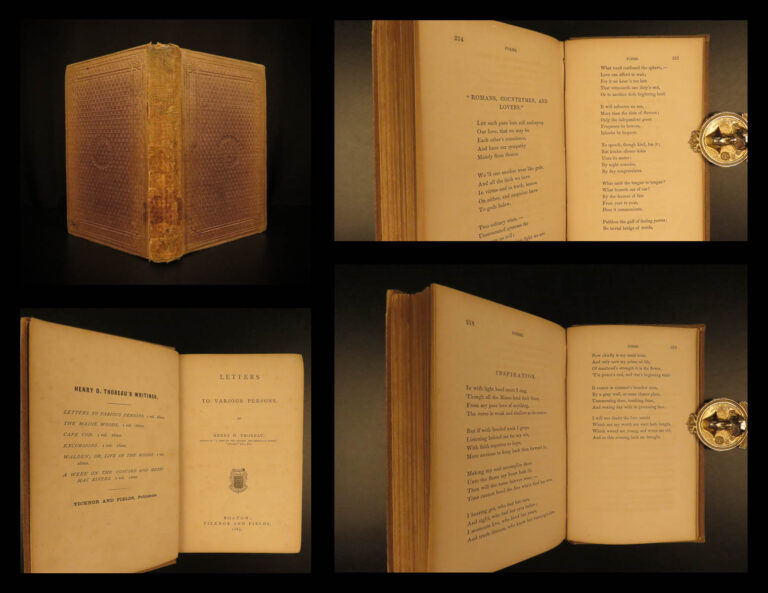 Image of 1865 1ed Henry David Thoreau Letters Transcendentalism Philosophy R.W. Emerson