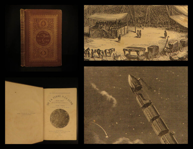 Image of 1875 1ed Jules Verne From the Earth to the Moon Astronauts SciFi Space Gun Club