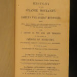 1873 1ed Grange Movement American Agriculture & Farming Railroad GRANGER