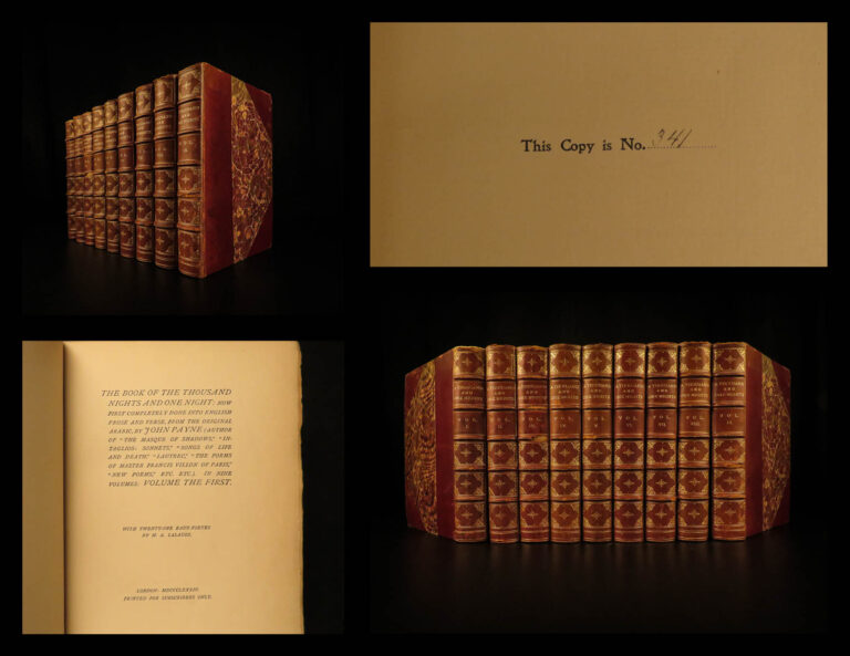Image of 1884 Arabian Nights Thousand and One John Payne Ali Baba Aladdin 9v Ltd ed SET