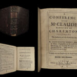 1687 Protestant v Catholic Treatises by Bossuet Payne Claude Communion 6in1
