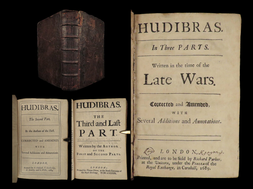 Hudibras: in three parts : written in the time of the late wars. Samuel butler.