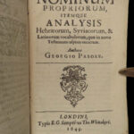 1650 GREEK Georg Pasor Bible Dictionary Lexicon London Hebrew Language 3in1