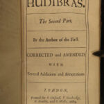 1689 HUDIBRAS English Civil War Samuel Butler Political Satire Poetry