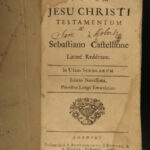 1726 Sebastian Castalione BIBLE New Testament anti Calvin Church Reformer London