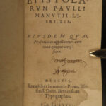 1581 Epistolarum Paulus Manutius Venetian Humanism Philosophy Aldine Cicero 2v