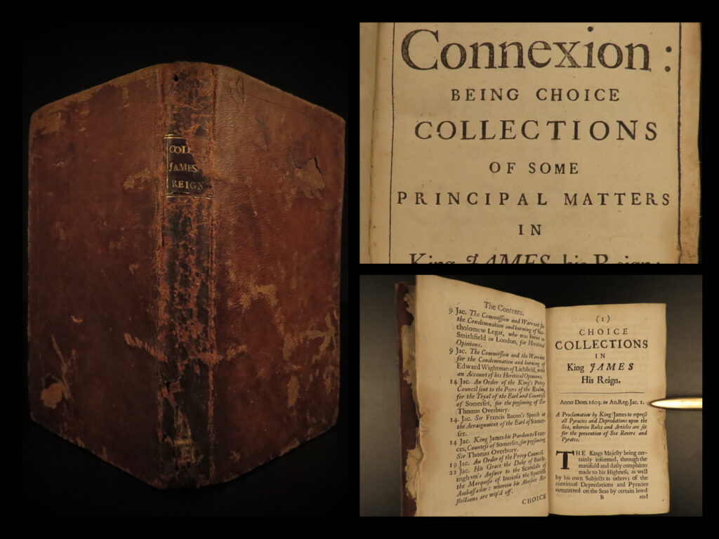 1681 reign of james i england 1ed connexion pirates voyages english papists law | ‘<em>the connexion’</em> is a late 17<sup>th</sup>-century english history, focusing english law and politics during the reign of james i. Much of this work, written by an unknown author, covers voyage and ship preparation, acts and laws written to prevent pirates, relocation of armies to coasts to defend against pirates, rise of papists, and much more.