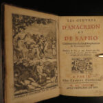 1692 GREEK Erotic Poetry 1ed Sappho & Anacreon Classical Longepierre French