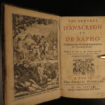 1692 1ed Sappho & Anacreon Classical GREEK Erotic Poetry Longepierre French