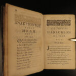 1692 GREEK Erotic Poetry 1ed Sappho & Anacreon Classical Longepierre French