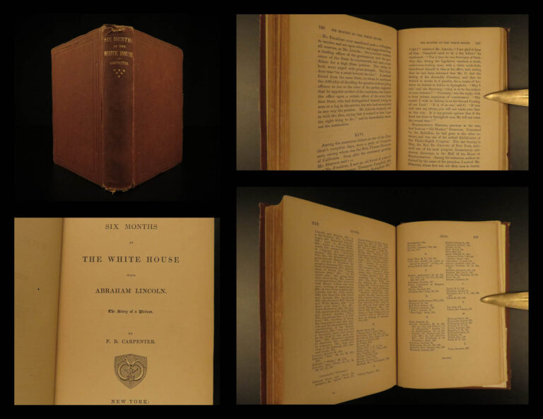 Image of 1866 1st ed Abraham Lincoln Six Months at White House Emancipation Slavery