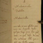 1781 BEAUTIFUL Handwritten Manuscript dedicated to a Mademoiselle Dutellin BIBLE