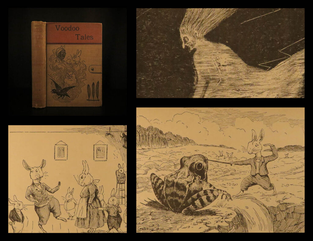 1893 voodoo tales 1ed old rabbit black americana slavery missouri indian magic | mary alicia owens was a 19<sup>th</sup>-century american author best-known for her works on culture of black americans and slaves in missouri. Her best work was “<em>old rabbit, the voodoo and other sorcerers</em>” – a collection of african-american folk tales which was written in traditional, albeit stereotypical, southern black dialect.