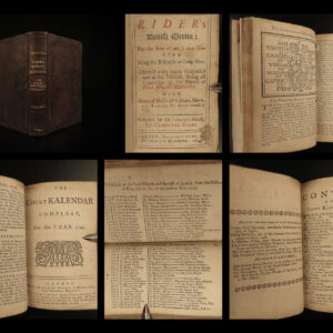 1744 1ed Rider’s British Merlin Astrology Almanac Weather Zodiac Astronomy Magic