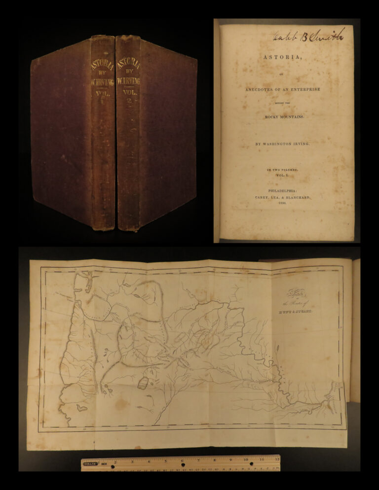 Image of 1836 OREGON 1st/1st Astoria by Washington Irving INDIANS Fur Trade Gold MAP