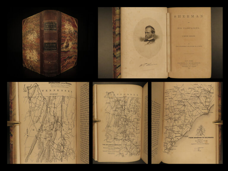 Image of 1865 Sherman Campaigns 1ed Civil War Memoir Tactics Army Illustrated MAPS Bowman