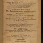 1808 BOSTON Town Officer Government Massachusetts CONSTITUTION Law Plantations