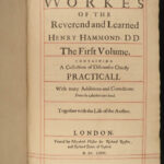 1674 English BIBLE Catechism 1ed Henry Hammond Anglican FOLIO Church Government