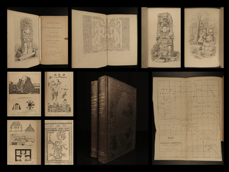 Image of 1855 Yucatan Incidents of Travel John Stephens MAYA Chiapas Mayan Archaeology 2v