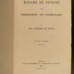 1873 1ed Marie of Sevigne FAMOUS Letters French Society Henrietta Puliga Brada 2v