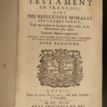 1699 Pasquier Quesnel French BIBLE & Commentary Jansenism Catholic 4v BANNED