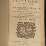 1699 Pasquier Quesnel French BIBLE & Commentary Jansenism Catholic 4v BANNED