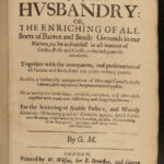 1656 Gervase Markham Farewell to Husbandry Agriculture FARMING Garden Rice Wheat