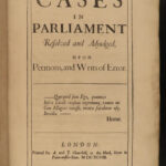 1698 LAW 1ed Bartholomew Shower Court Cases in Parliament London Writ of Error