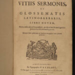 1695 Vossius on Barbarian Language & Grammar Glossary Vocabulary Dictionary RARE