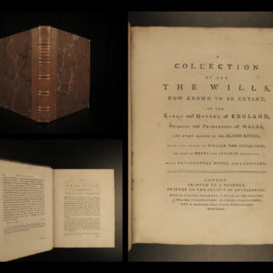1780 Royal WILLS 1ed Collection of English Kings William the Conqueror Henry VII