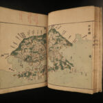 1837 Japanese ATLAS MAPS Hand Painted COLOR Illustrated Japan Kunigori Zenzu