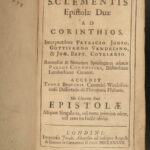 1687 Greek & Latin BIBLE Epistles of Pope Clement I Early Church at Corinth