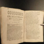 1635 Claudian Classical Roman Poetry Mythology Rufinus Gothic Wars Latin Giraldi