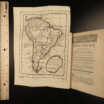 1757 Voyages South America Jacques Cartier Pizzaro PERU Caribbean MAPS Prevost