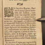 1670 1ed La Secchia Rapita Aless Tassoni Italian Heroic Poetry Catholic Church