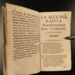 1670 1ed La Secchia Rapita Aless Tassoni Italian Heroic Poetry Catholic Church