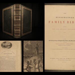 1842 BIBLE Huge FOLIO KJVby Scottish John Brown + Commentary Illustrated RARE
