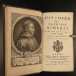 1694 Spanish Inquisition History of Cardinal Ximenes Catholic Church Flechier 2v