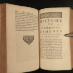 1694 Spanish Inquisition History of Cardinal Ximenes Catholic Church Flechier 2v