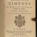 1694 Spanish Inquisition History of Cardinal Ximenes Catholic Church Flechier 2v