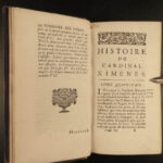 1694 Spanish Inquisition History of Cardinal Ximenes Catholic Church Flechier 2v