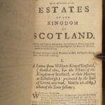 1685-1707 LAWS & Acts of Scotland Parliament Scottish William Mary James VII