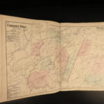 1871 HUGE ATLAS Indiana County Pennsylvania Pittsburgh Color City MAPS DG Beers