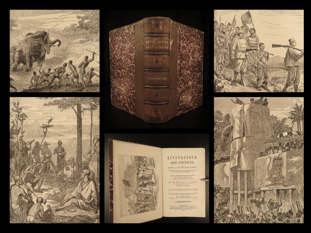 1873 africa missionary voyages 1ed david livingstone lost & found tyler stanley | <em>“if you have men who will only come if they know there is a good road, i don't want them. I want men who will come if there is no road at all. ” </em> ― david livingstone <em> </em> david livingstone was a scottish medical missionary with the london missionary society, an explorer in africa, and one of the most popular british heroes of the late-19<sup>th</sup>-century in the victorian era. Author josiah tyler published an important account of livingstone and henry stanley in africa entitled “<em>livingstone lost and found</em>”. In this book, tyler provides a complete account of africa, the local tribes and people, local customs, missionary voyages, diamond and gold mining, and much more.