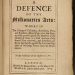 1689 1ed Defense of Missionaries Arts anti Jesuit Protestant v Catholic Hickes