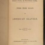 1857 1ed American SLAVERY Abolition Christian Slavers Slave Trade 3 Prize Essays