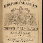 1878 1ed CANADA Atlas Illustrated MAPS Northumberland Durham Ontario Toronto